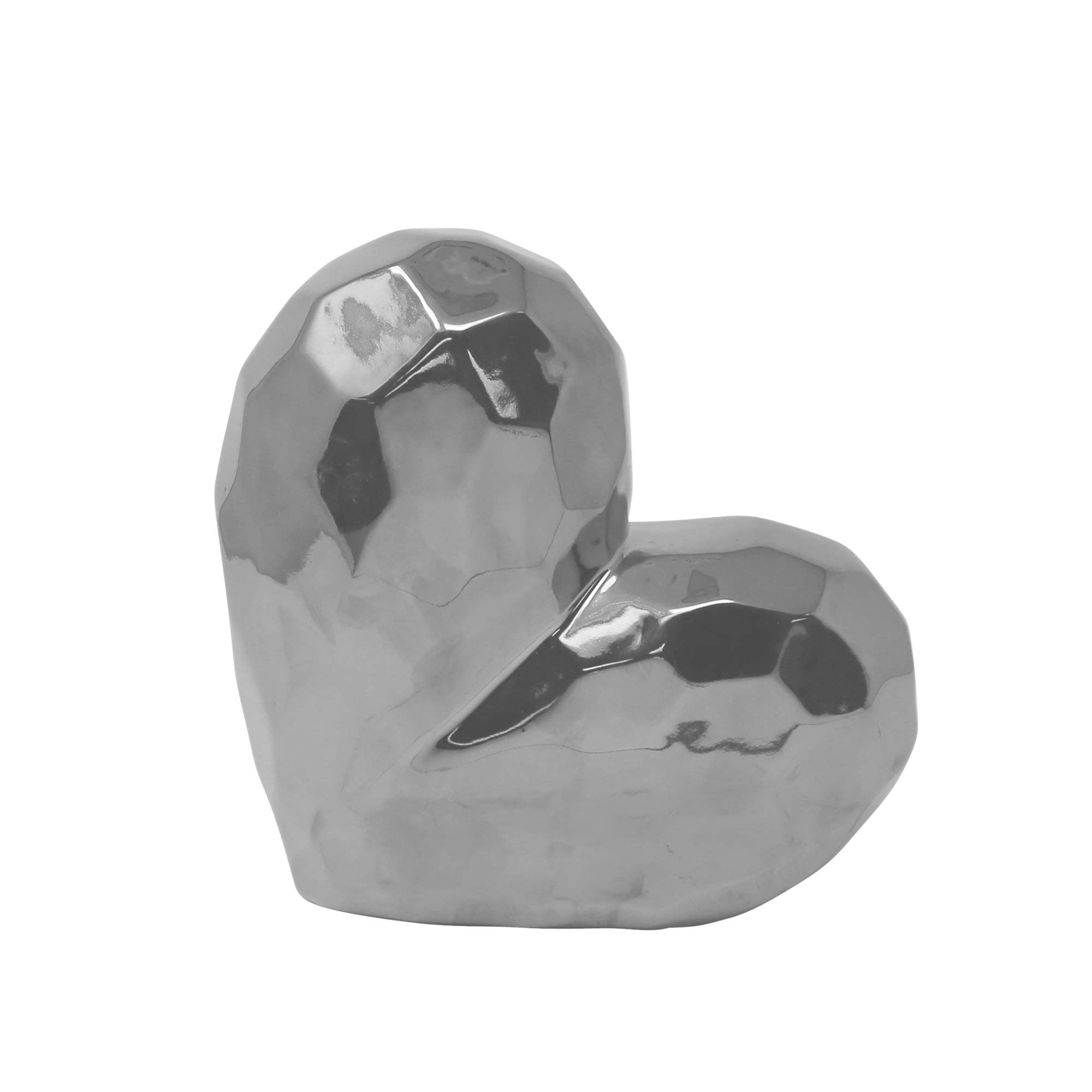 Sagebrook HomeGlassy Ceramic Heart Shaped Sculpture