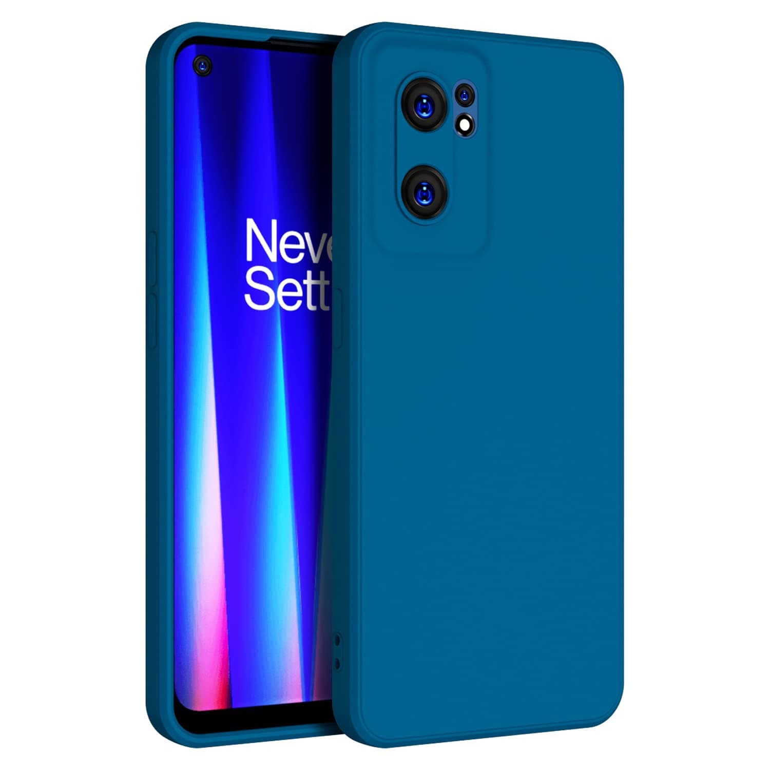 Oneplus Nord Ce 2 5G Back Cover Soft Matte Liquid Silicone TPU | Microfiber Cloth Inside | Camera Protection | Shockproof Slim Back Case for Oneplus Nord Ce 2 5G (Blue)