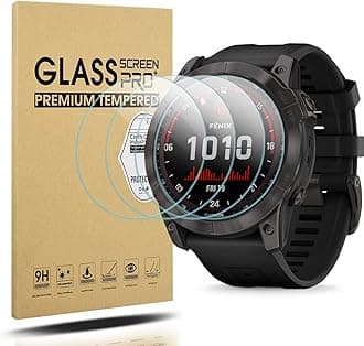 4-Pack Screen Protector for Garmin Fenix 8 51mm/ for Garmin Fenix 7X 51mm, [Anti-Scratch] 2.5D 9H Hardness Ultra-Thin Tempered Glass Screen Protective Film