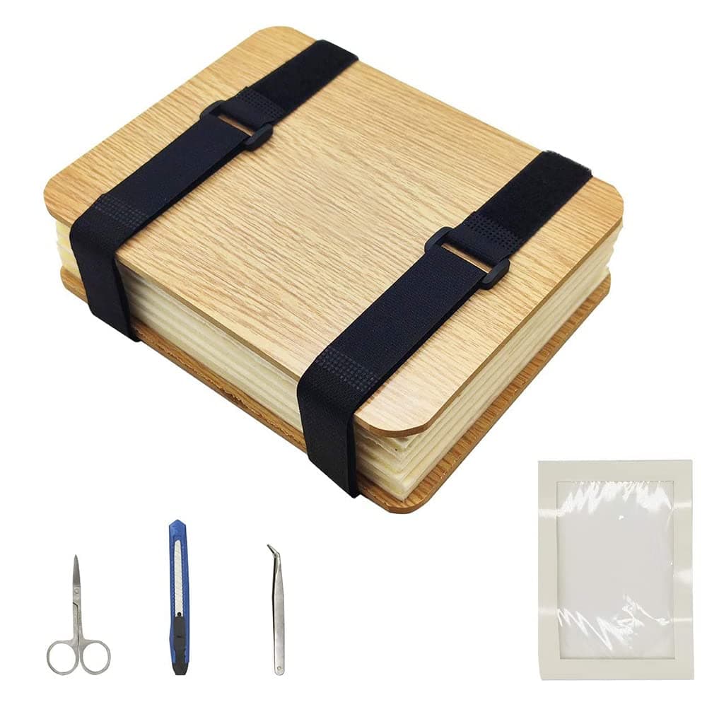 Masroo Flower Press, Flower Press Kit Leaf Press, 6 Layers 16 x 21 cm Flower Press Kit, Flower Pressing Kit for Adults Kids (Light Brown)