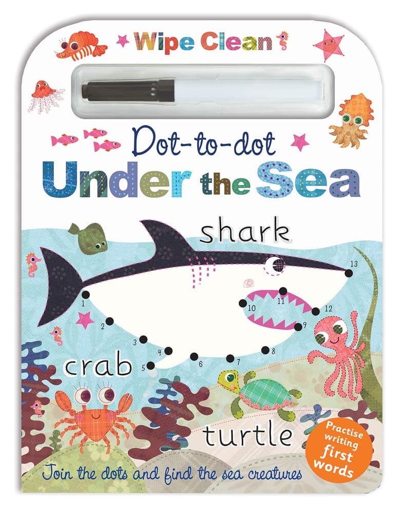 Wipe Clean Dot-to-dot Under the Sea Board book – May 1, 2017