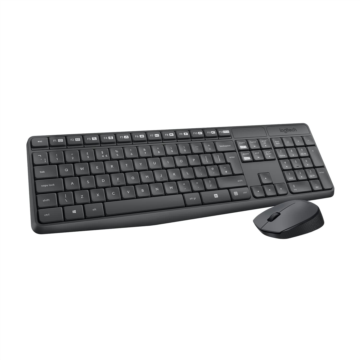 Logitech MK235 Wireless Keyboard and Mouse Combo for Windows, 2.4 GHz Wireless with Nano USB-Receiver, Wireless Mouse, 15 FN Keys, 3-Year Battery Life, PC/Laptop - Black
