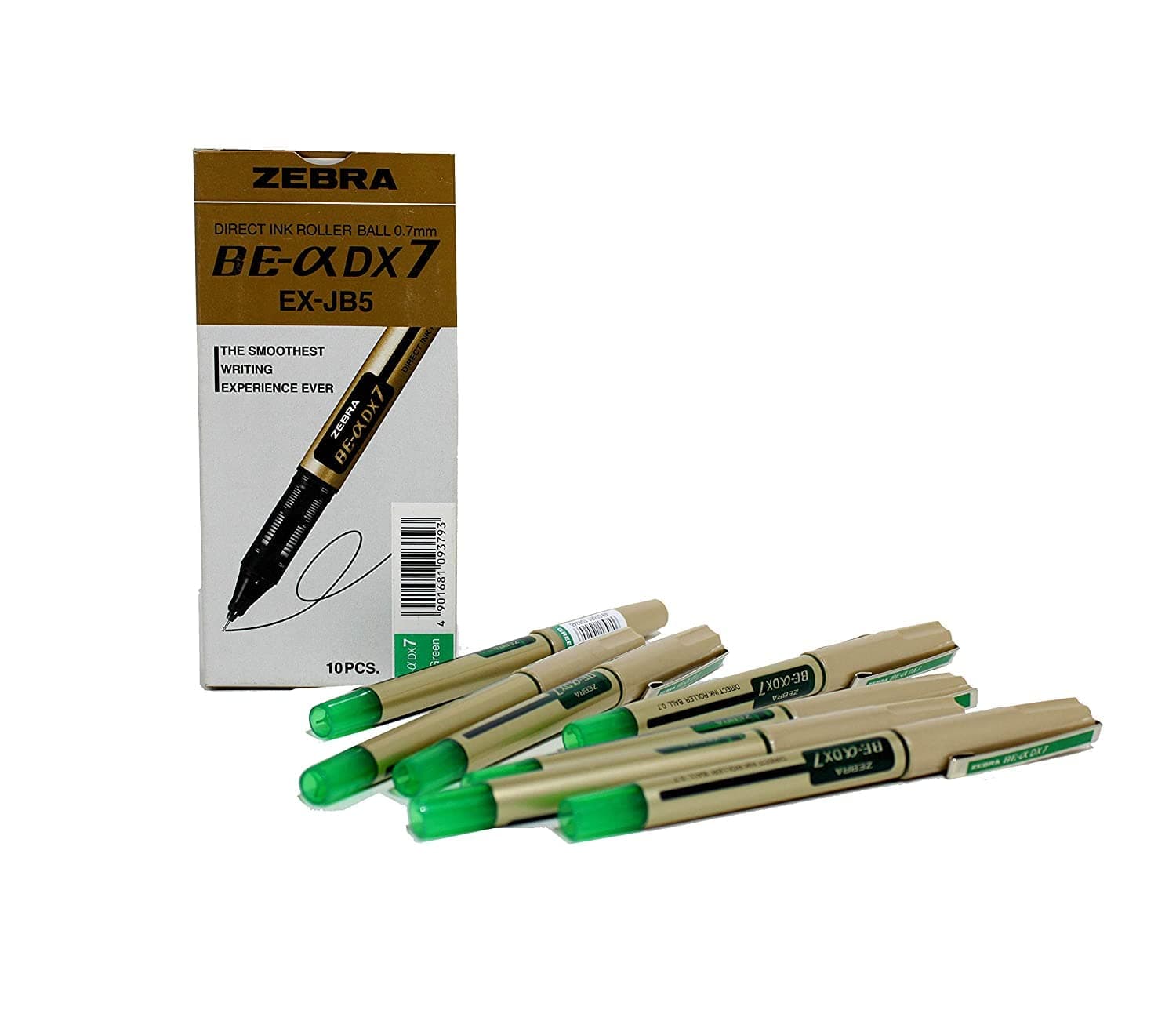 Zebra 0.7 Direct Ink Roller DX7 Green Set of 10