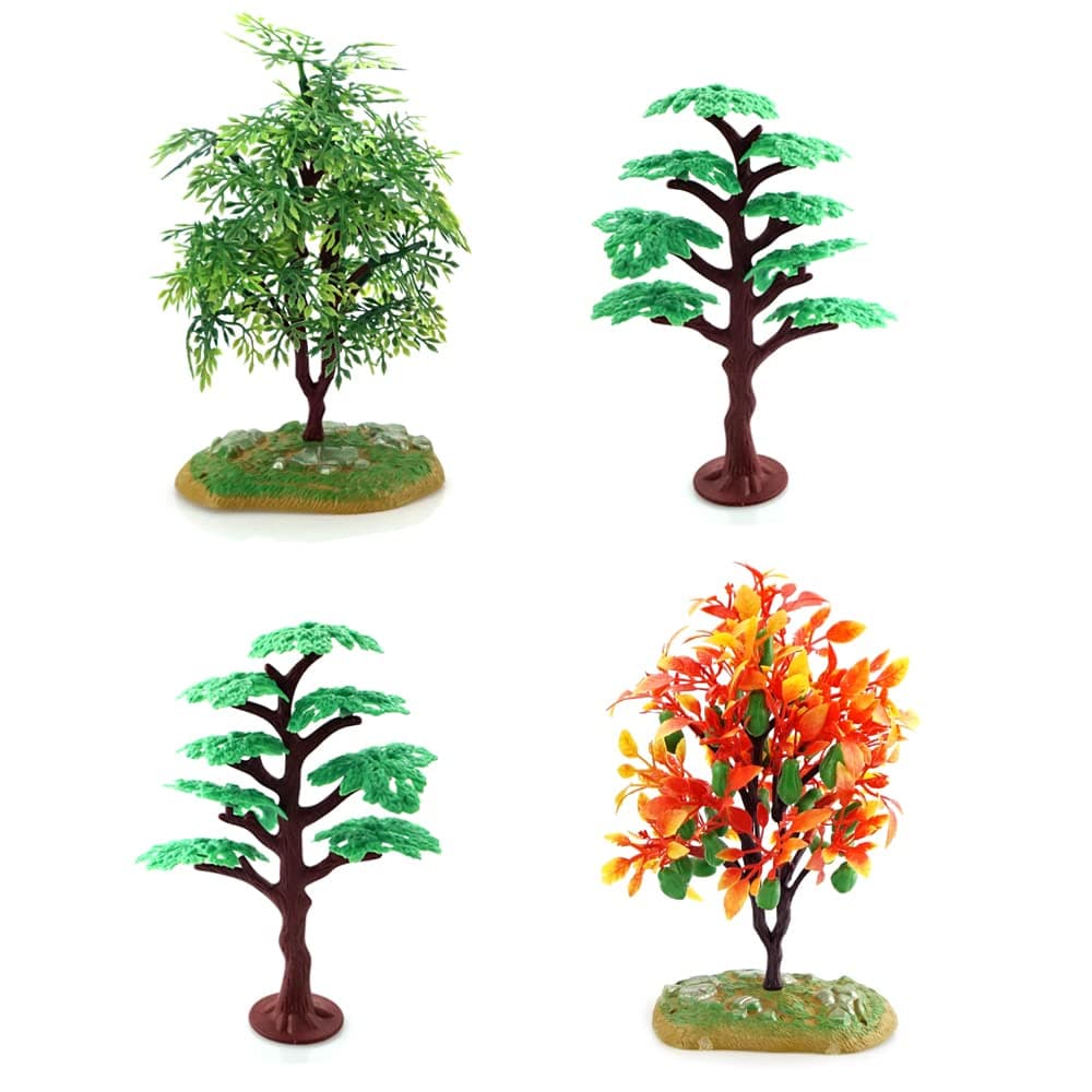 Miniature Trees Model Trees With Base Plastic Tree Cake Topper Diorama Trees and Bushes Tree Figurines for Projects DIY Landscape