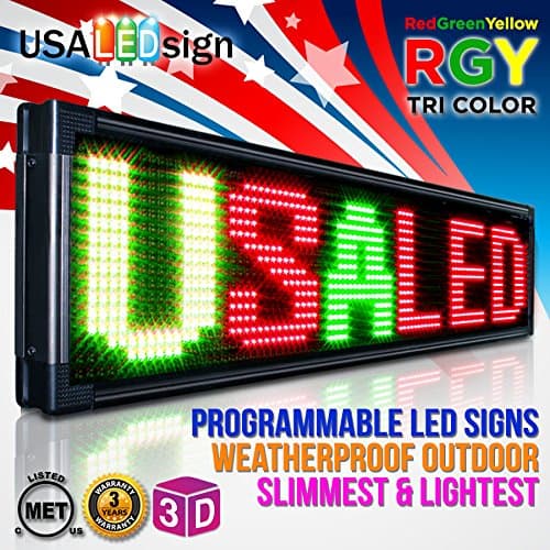LED Signs 40" X 13" Tri-Color Bright Digital Programmable Scrolling Message Display/Business Tools