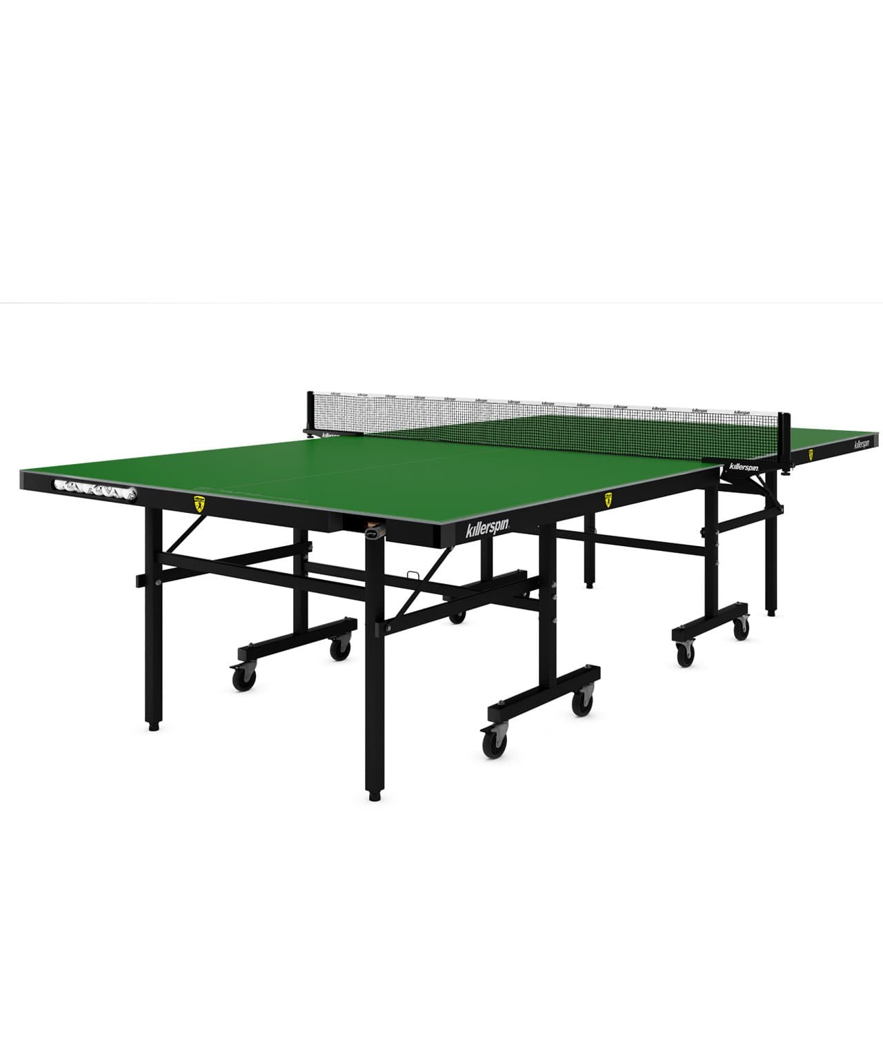 Killerspin MyT10 Folding Ping Pong Table| Adjustable Weather Resistant Table Tennis Table Storage Pockets| Tournament Quality Construction Outdoor Competition| Emeraldcoast (Green)