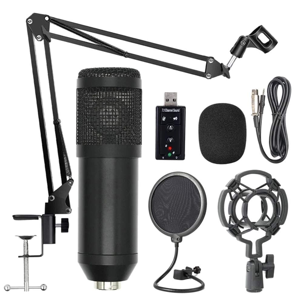 Beauneo Bm800 Professional Suspension Microphone Kit Studio Live Stream Broadcasting Recording Condenser Microphone Set(Black)