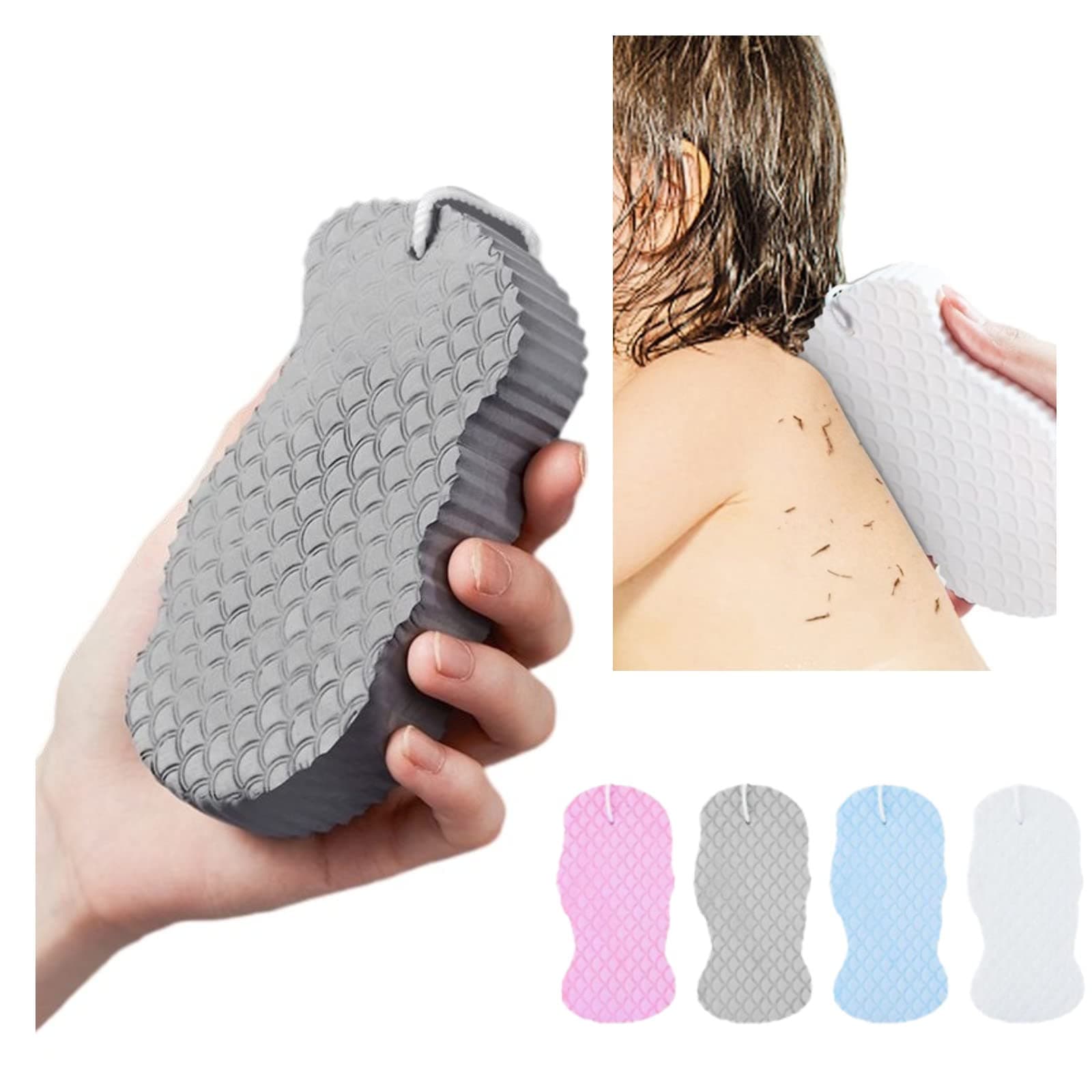 1 Piece Super Soft Exfoliating Bath Sponge,Soft Bath Body Shower Sponge,Spa Scrub Exfoliator Dead Skin Remove,3D Bath Sponges for Shower,Reusable Bath Sponge for Adults Children (Grey)