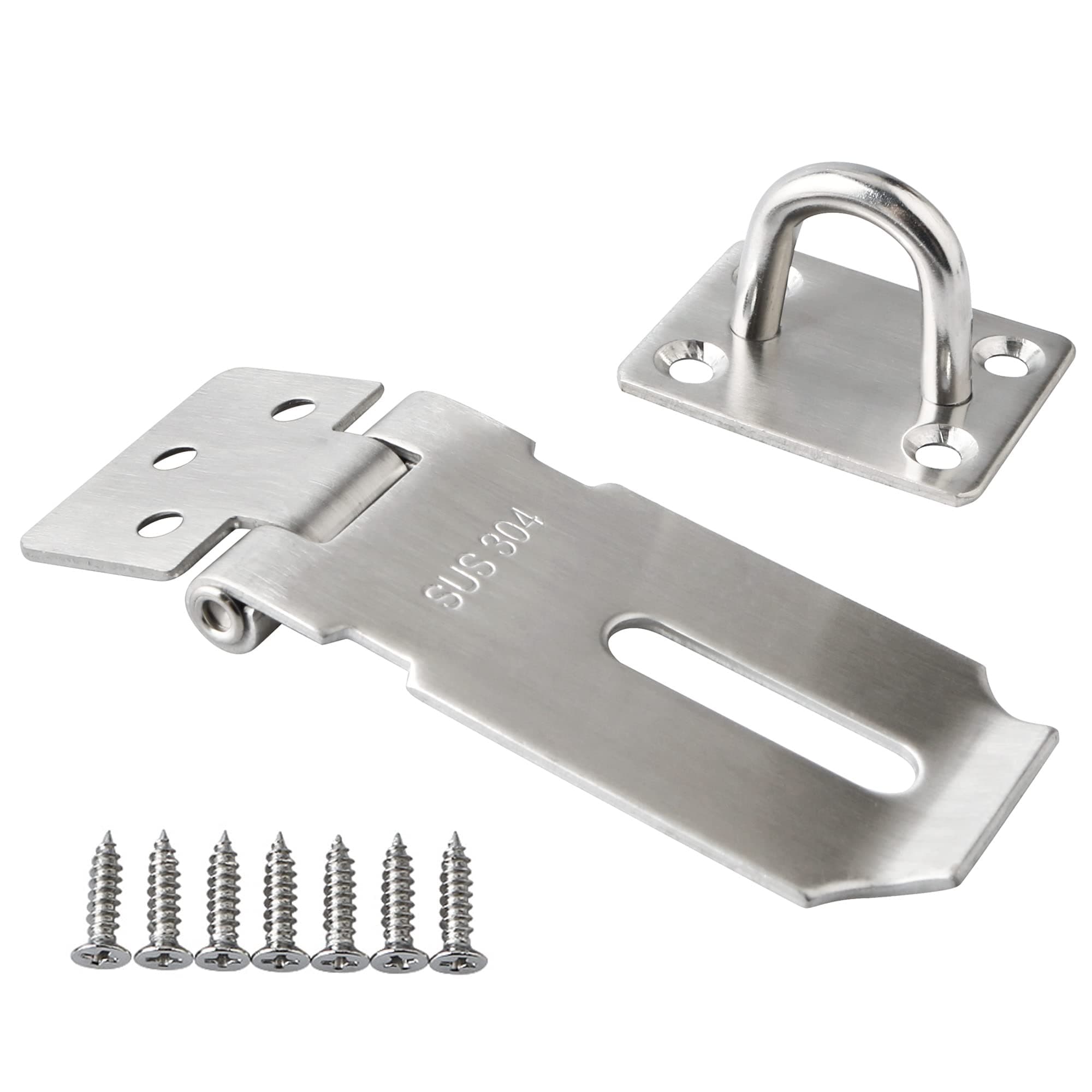 Alise MS9-3A Padlock Hasp Door Clasp Hasp Lock Latch SUS 304 Stainless Steel Brushed Nickel