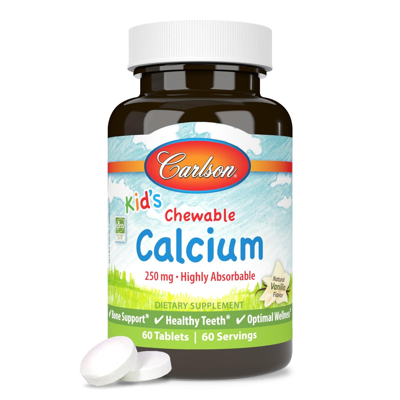 CarlsonFor Kids Calcium Chewable 60 Tablets