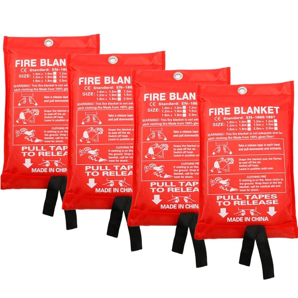 Fire Blanket, Fire Suppression Tool, Flame Retardant Protection and Heat Insulation Fiberglass Fire Blanket for Emergency Survival in Kitchen, Fireplace, Grill, Car, Camping