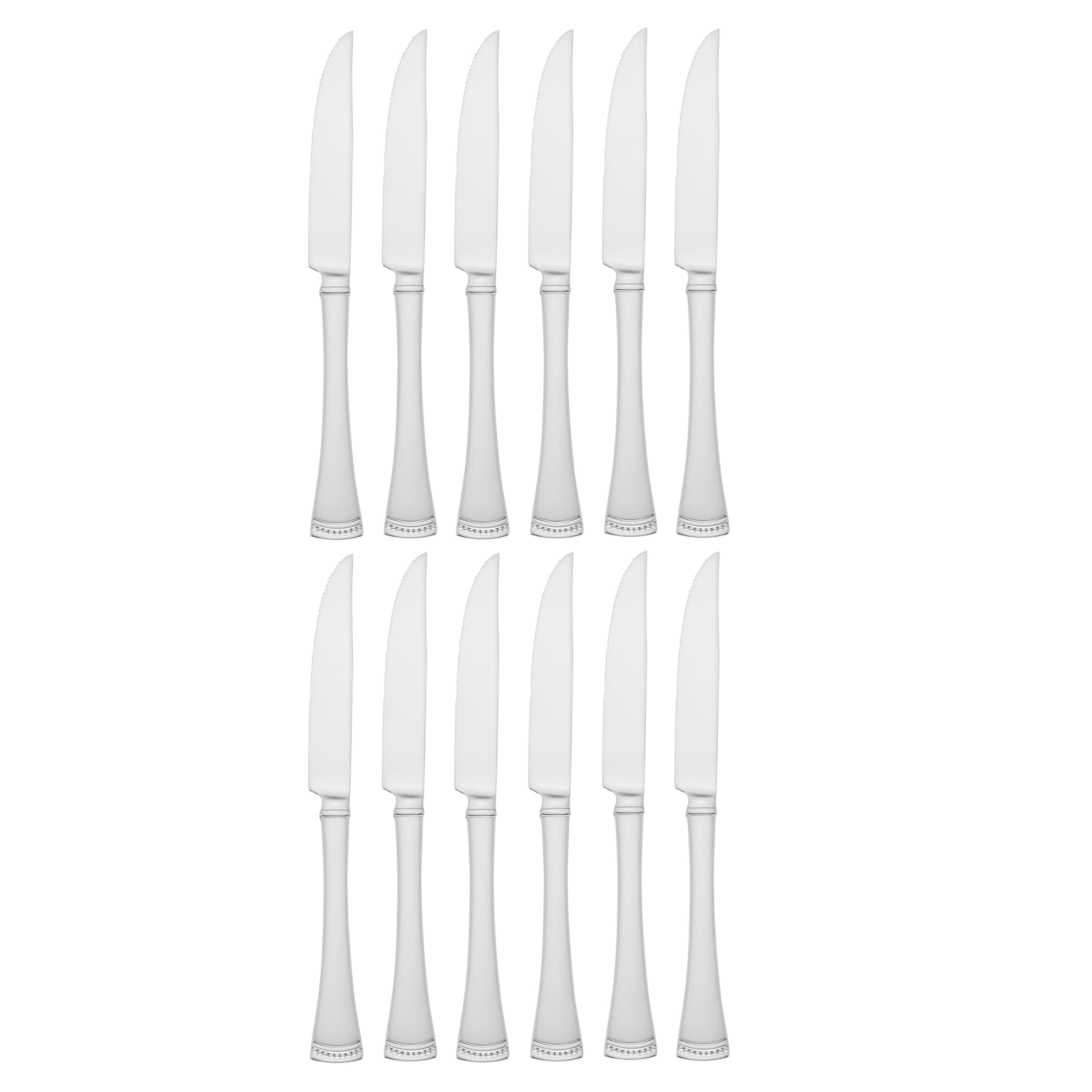 Silverware Set, Portola 12-Piece Steak Knife Flatware Set, Service For 12, Made Of 18/10 Stainless Steel, Dishwasher Safe, Home And Kitchen Utensils, Knives, Cutlery (Silver, 12 Piece)