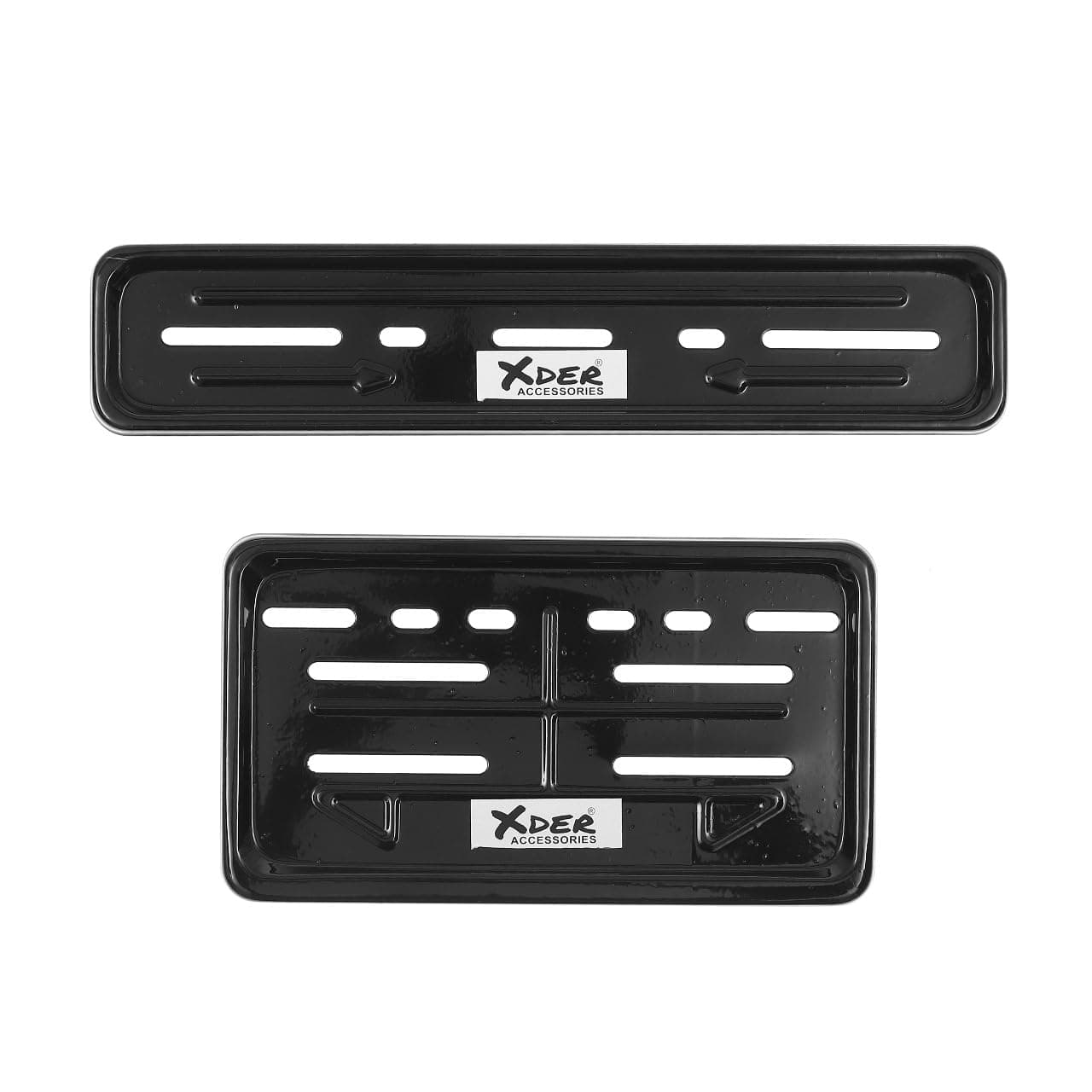 Metal Number Plate Frame for Bikes – Front & Back Set | Black ND Plate Holder Cover | Universal Standard Size for All Motorcycles & Scooter