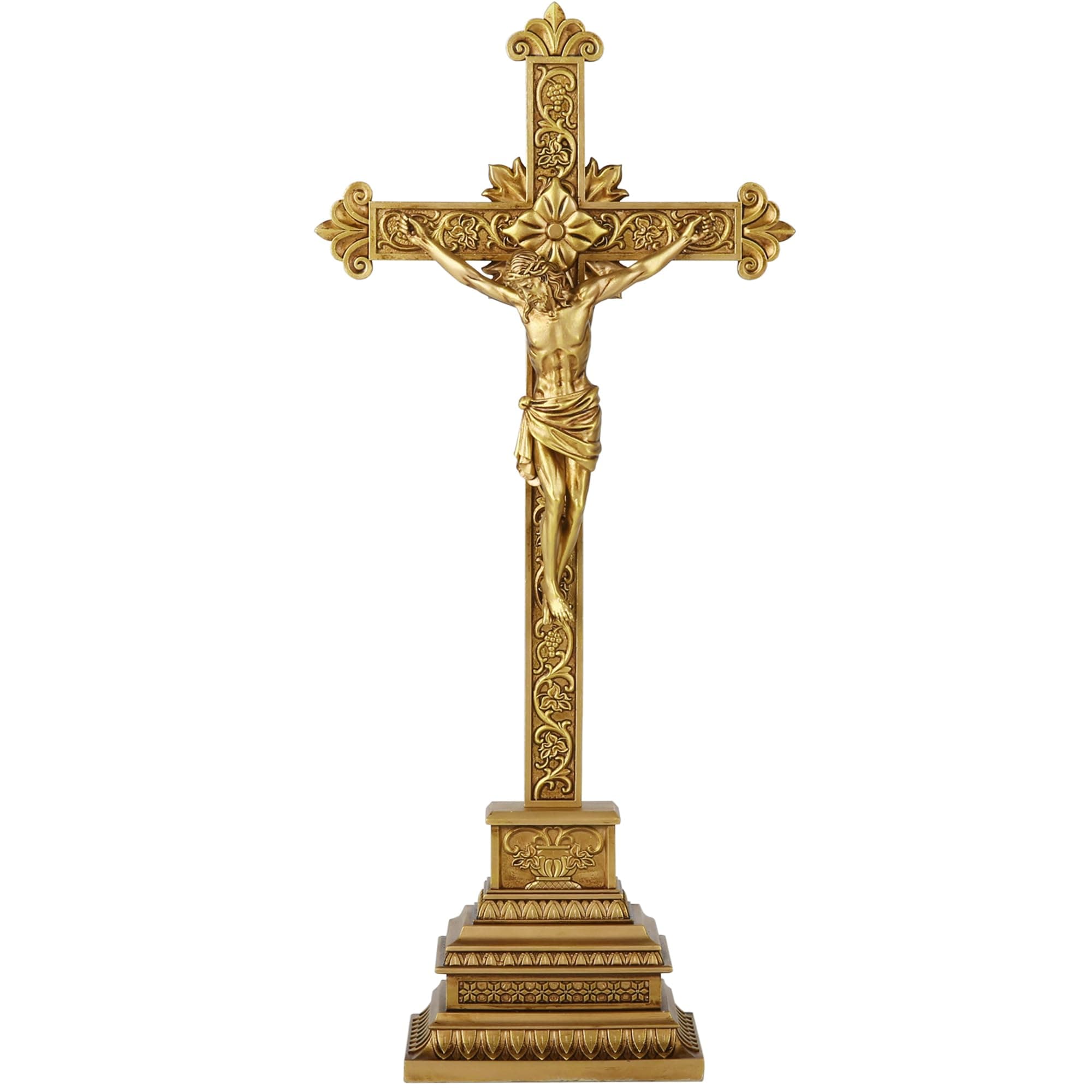 Gold Standing Crucifix