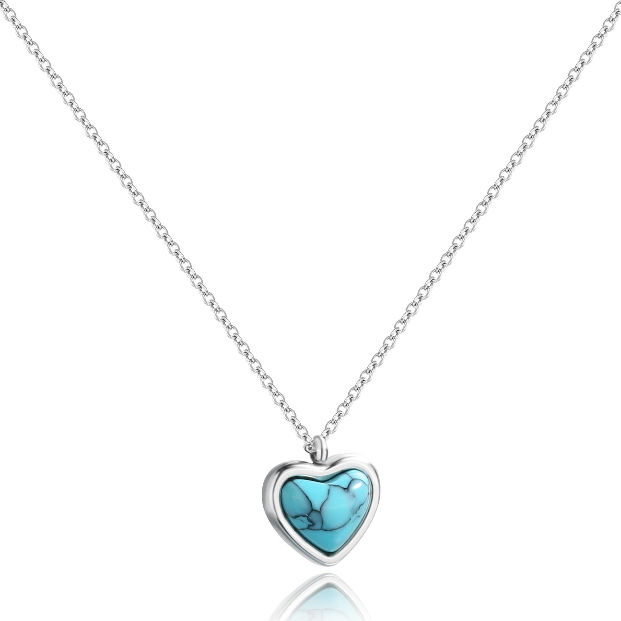 Blue Turquoise Heart Necklace