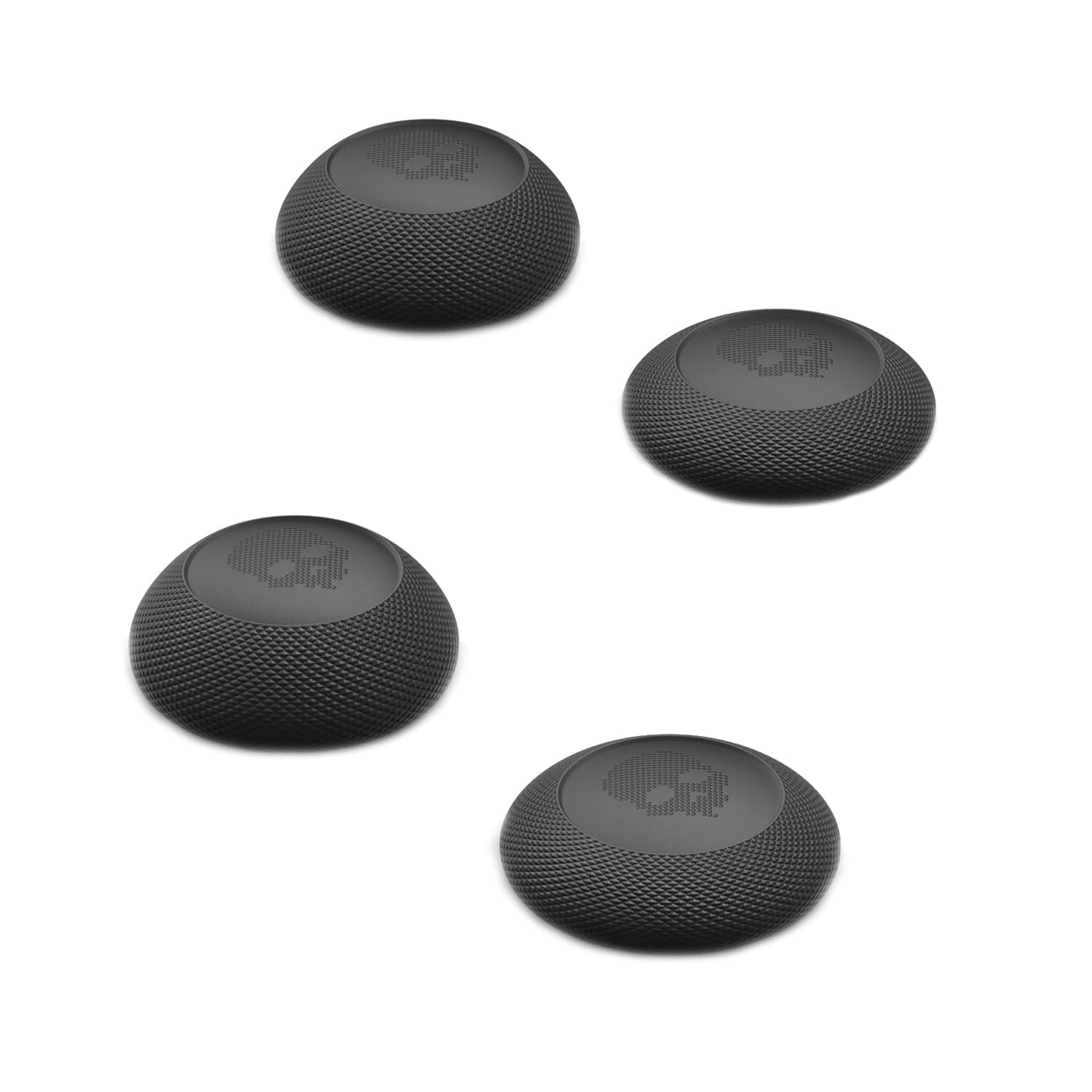 Skull & Co. Convex Thumb Grips Set: Skin, CQC Joystick Cap Analog Stick Cap for Nintendo Switch Pro Controller & PS5 / PS4 / Slim/Pro Controller- Black, 2 Pairs (4pcs)