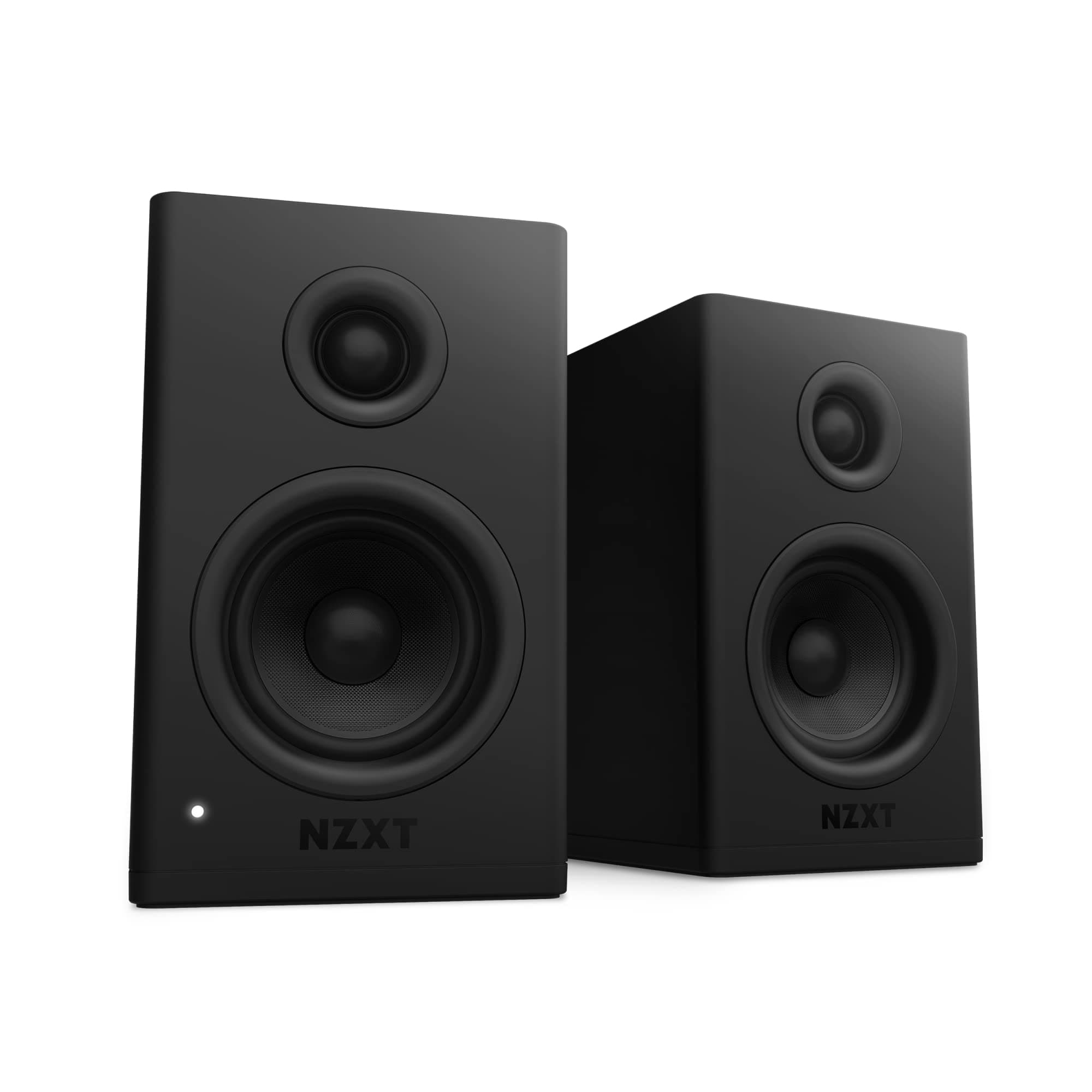 NZXT Relay PC Gaming Desktop Speaker - AP-SPKB2-US - Bookshelf Style Design - 80 Watts - High Dynamic Range - Silk Dome Tweeter - Fiberglass Woofer - Black