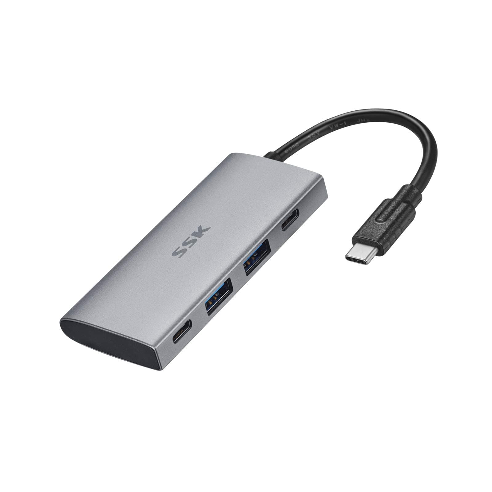 SSK USB C 10Gbps Hub, 4-in-1 SuperSpeed USB 10Gbps Type C Multiport Adapter with 2 USB C 2 USB A 3.1/3.2 Gen2 10Gbps Ports,USB C Dock for iMac/MacBook/Pro/Air/Surface Pro and More Type C Devices