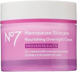 No7 Menopause Skincare Nourishing Overnight Cream - Hydrating Hyaluronic Night Cream for Dry, Sensitive Menopausal Skin - Skin Firming Lipids, Ceramides + Soy Isoflavones (50 ml)