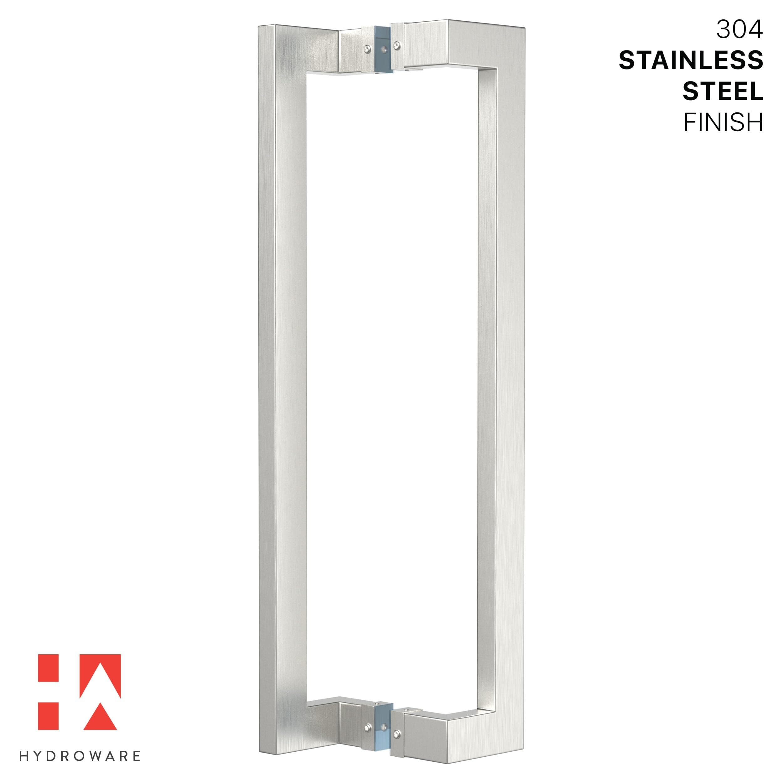 Modern Contemporary Long Stainless Steel Push Pull Door Handle for Home Entrance Glass Shower Wooden Barn & Office Store Shop Doors - Brushed Satin Nickel - 24 Inch