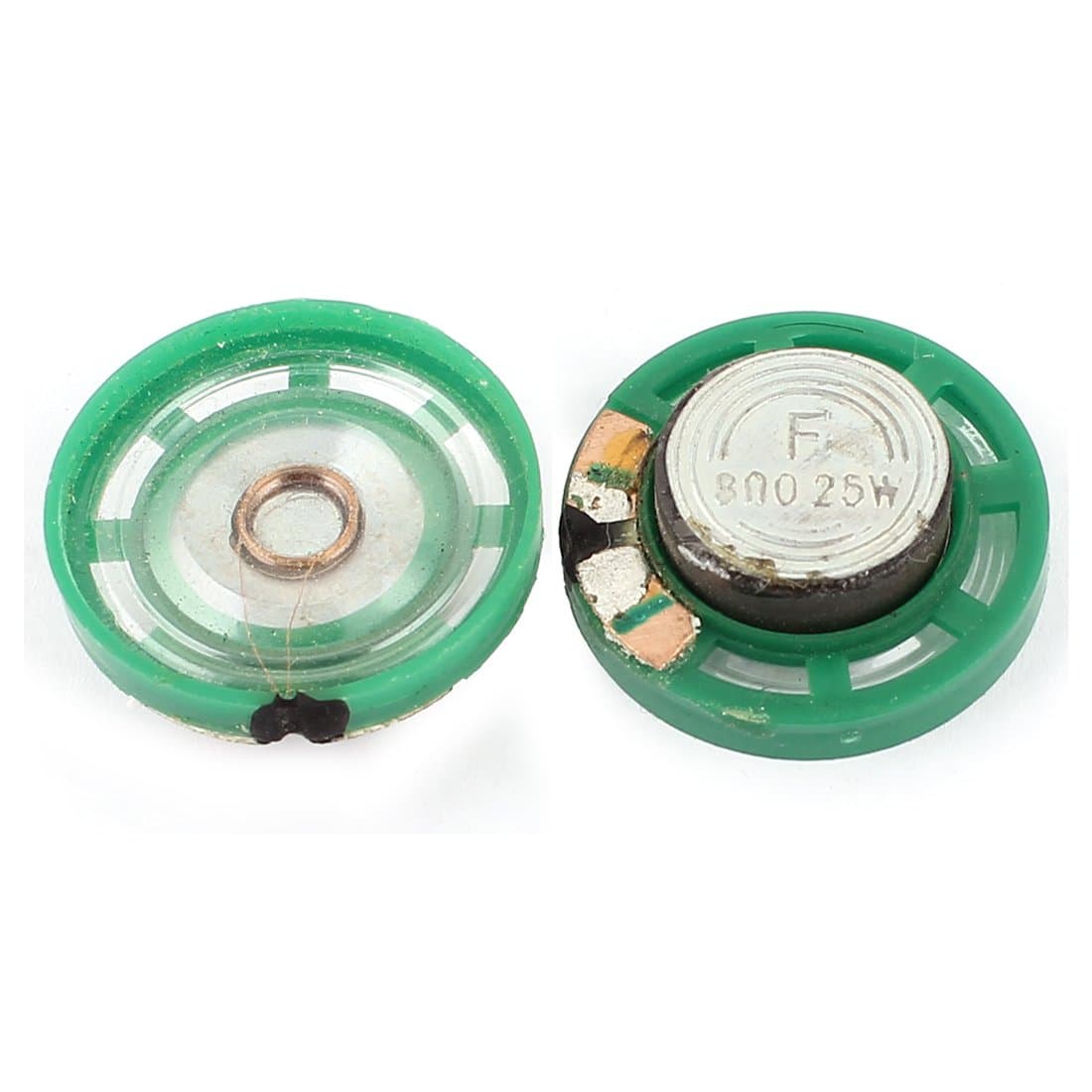 uxcell 2Pcs 8 Ohm 0.25W 27mm Dia External Magnet Mini Loudspeaker Horn Green