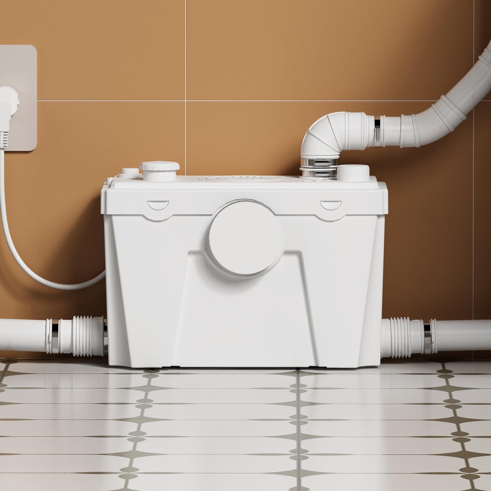 500PRO Macerator Pump, Sewerage Toilet Pump with 4 Water Inlets for Household...