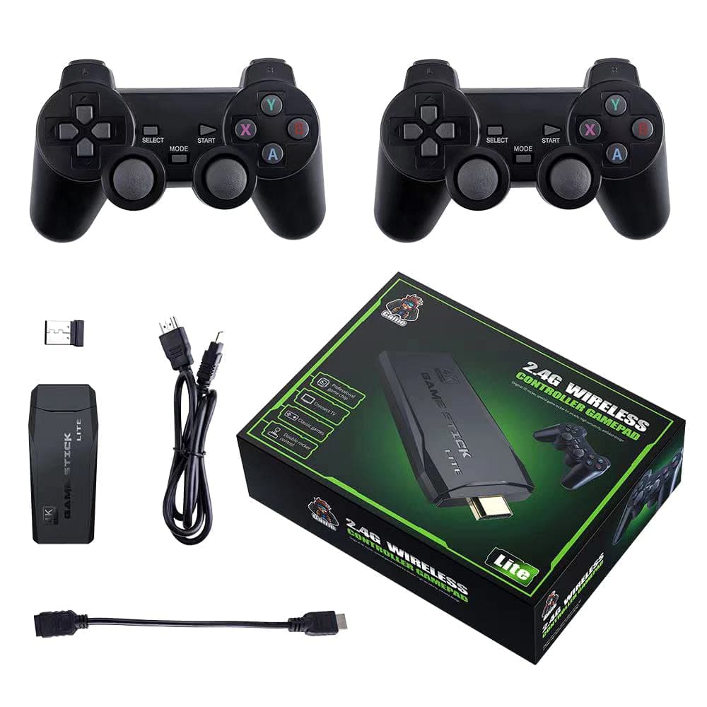 Wireless Game Console 2.4G HD Arcade PS1 Home TV Mini Game Console U Bao Retro Game Console Wireless Gamepad Controller 64G (new package)