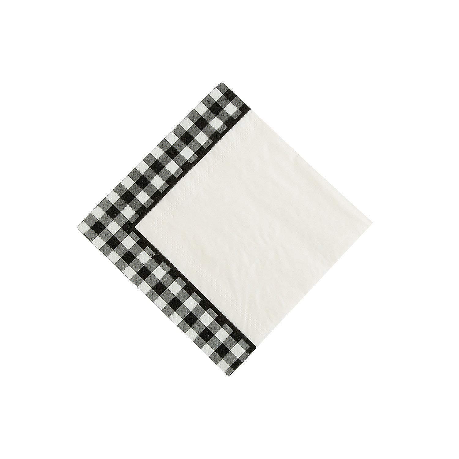 Oriental Trading Gingham Beverage Napkin 16-Pieces