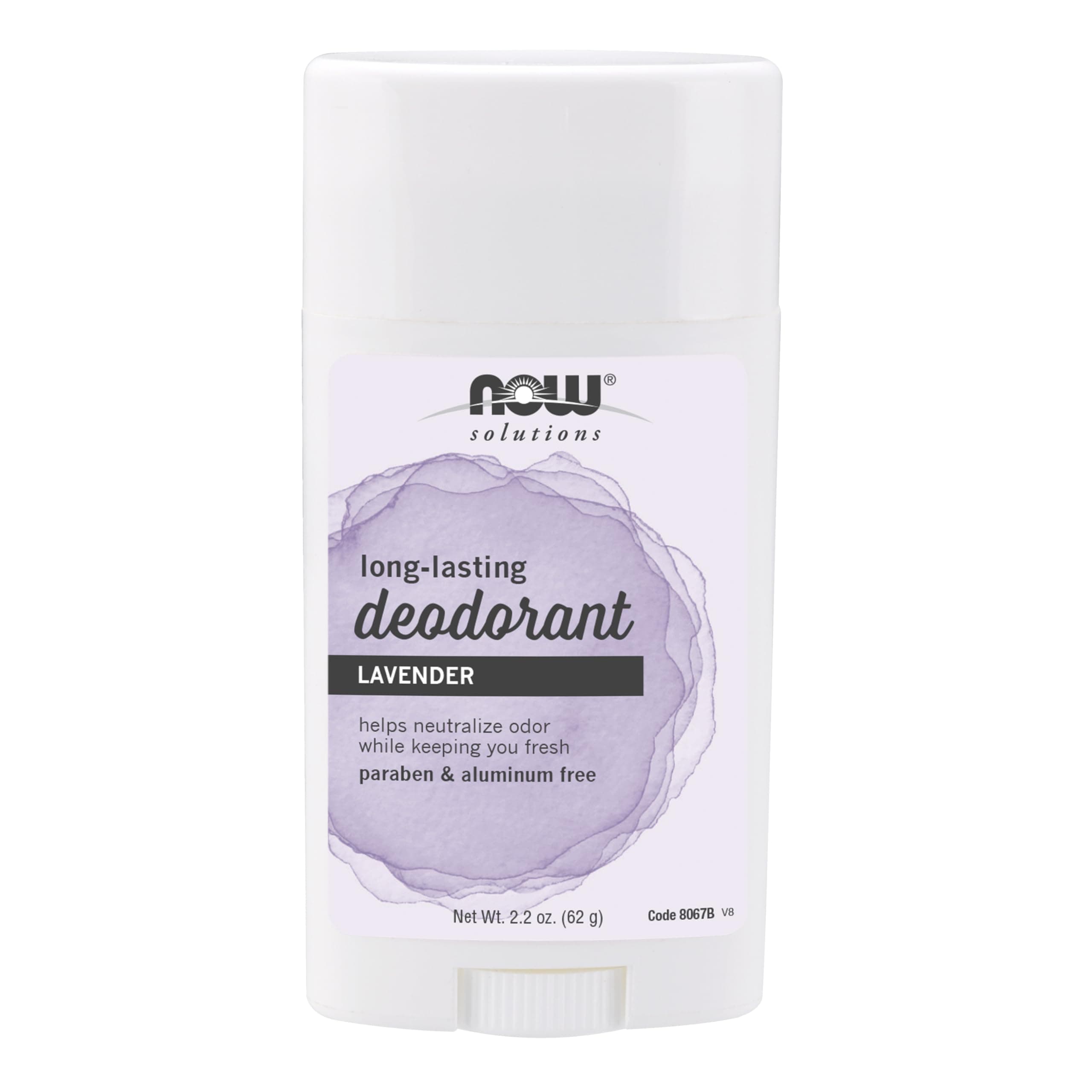 NOW Solutions Deodorant Stick Long Lasting Refreshing Lavender Scent, 2.2oz