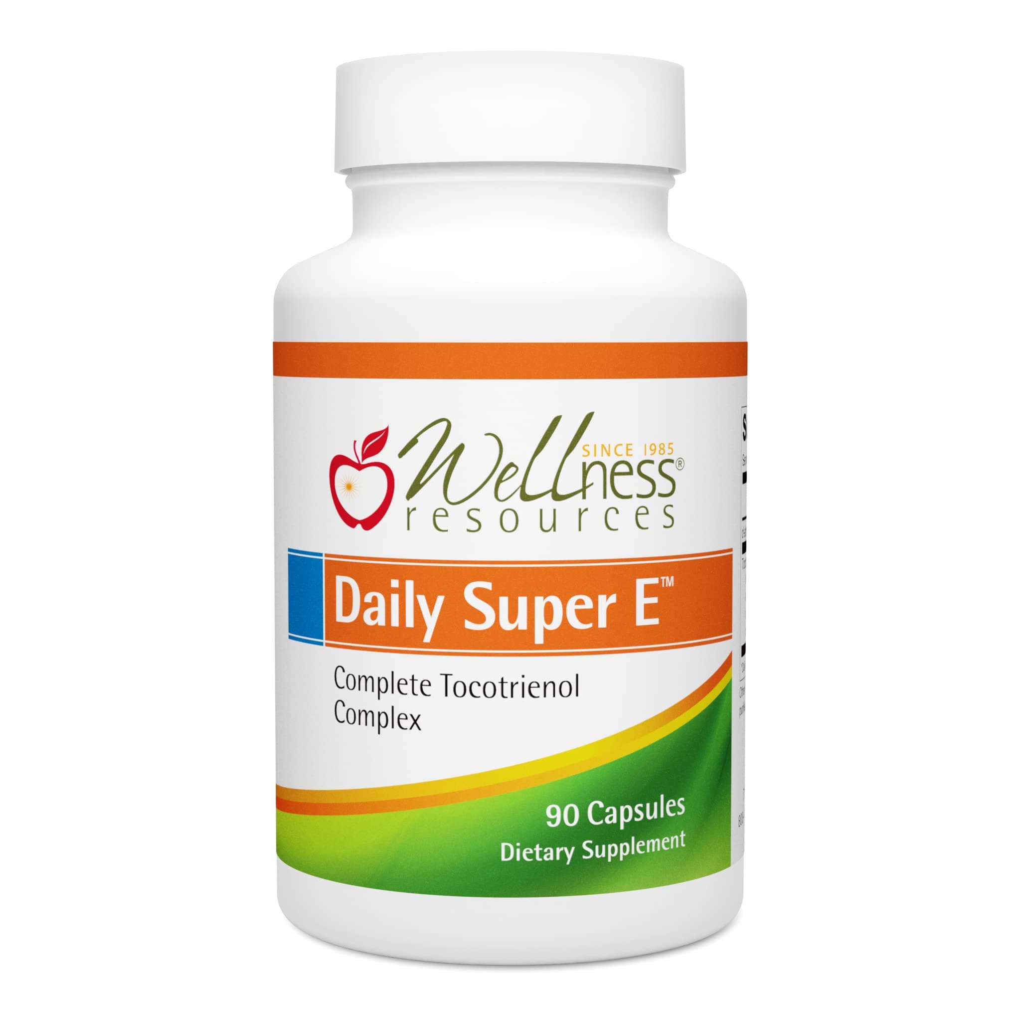 Wellness Resources Daily Super E - Tocotrienol Vitamin E Complex: Soy-Free Full Spectrum Vitamin E with Delta, Gamma & Alpha Tocotrienols for Antioxidant Protection, Natural Source, Non-GMO (90 Caps)