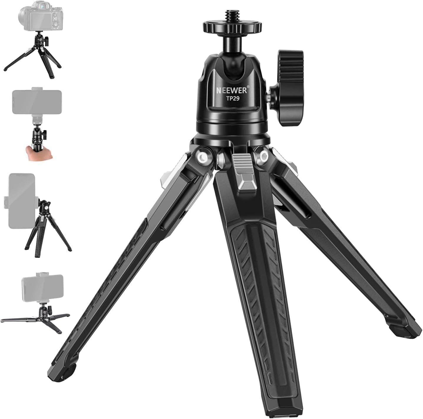 Metal Tabletop Mini Tripod with 360° Ball Head