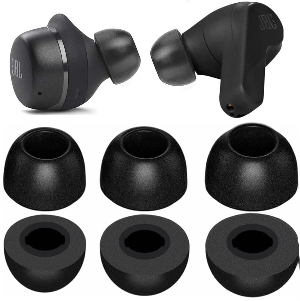 Memory Foam Ear Tips Compatible with JBL Tune 230NC TWS Earbuds, Foam Ear Buds Noise Cancelling Ear Cap Ear Plug Eartips, LMS 3 Size 3 Pairs,Black 214