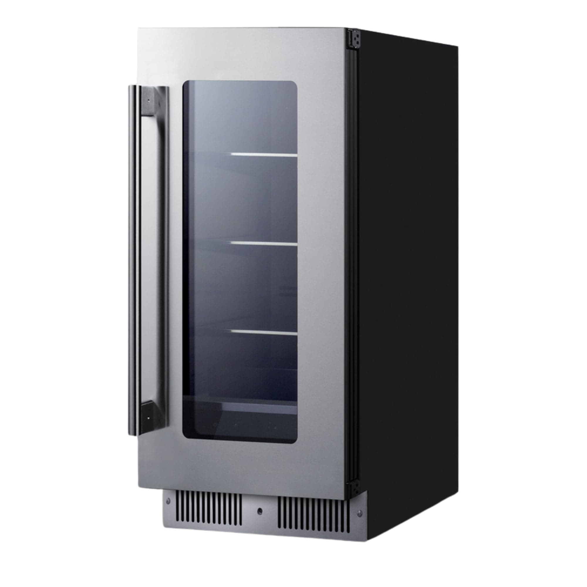 Summit 15” Built-In Beverage Center, Shallow 18” Depth Refrigerator, Commercially Approved, Stainless Steel - SDHG1533
