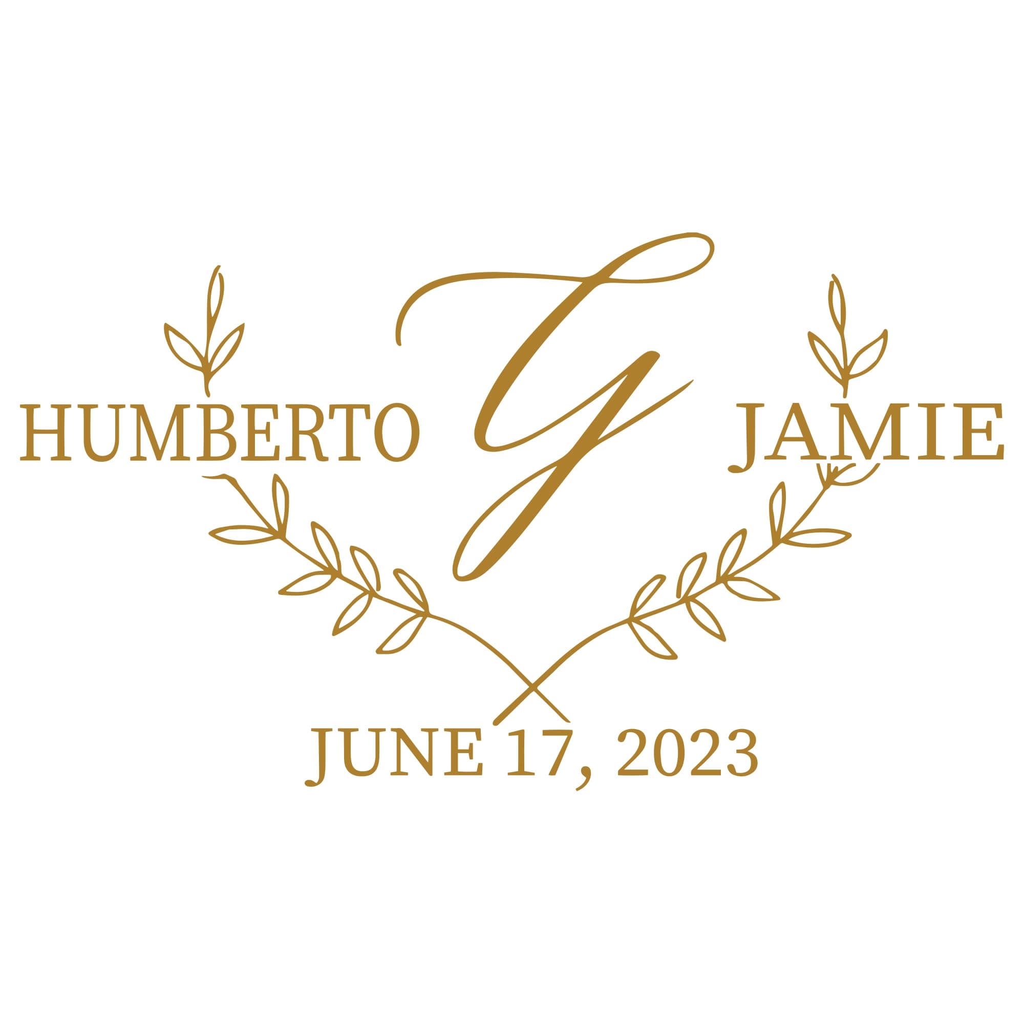 Personalize Wedding Dance Floor Decal - Custom Names Wedding Monogram Sticker - Laurel Art Boda Party Floor Board Wall Decals Decor Vinyl Sticker