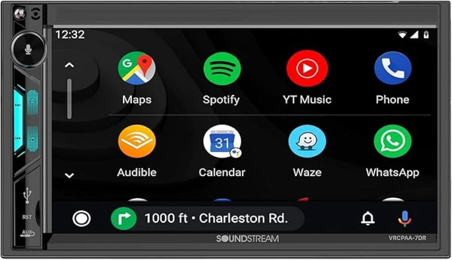 VRCPAA-7DR 7" Double DIN Touchscreen Car Stereo, Wireless Apple CarPlay & Android Auto, Bluetooth Hands-Free, USB/AUX, Backup Camera Input, Steering Wheel Control, FM/AM, In-Dash Head Unit