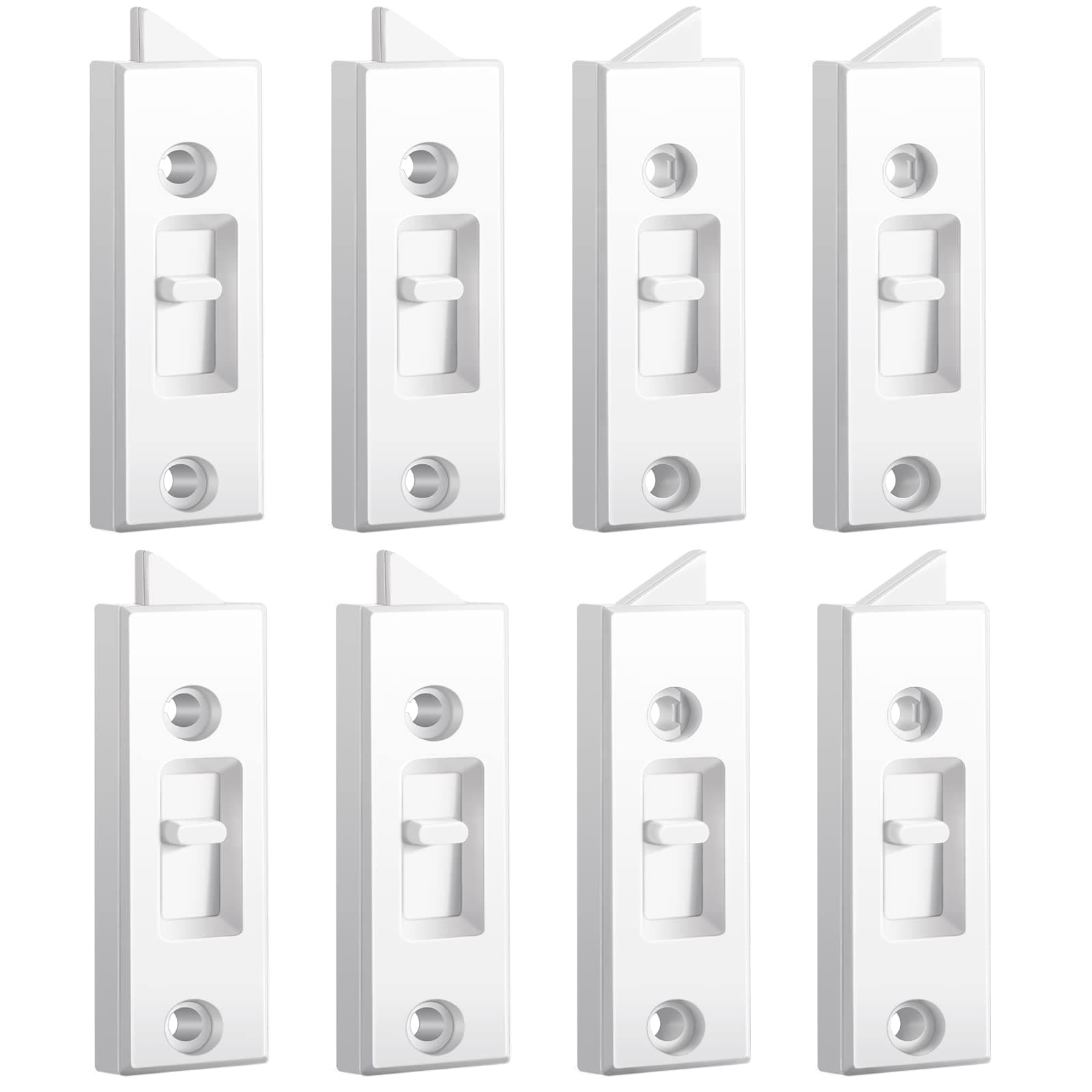 Window Latch Locks Window Parts and Hardware Tilt Latch Plastic Construction, Spring Loaded, 2 Inch Hole Center Spacing Sliding Lock Replacement(8 Pieces)