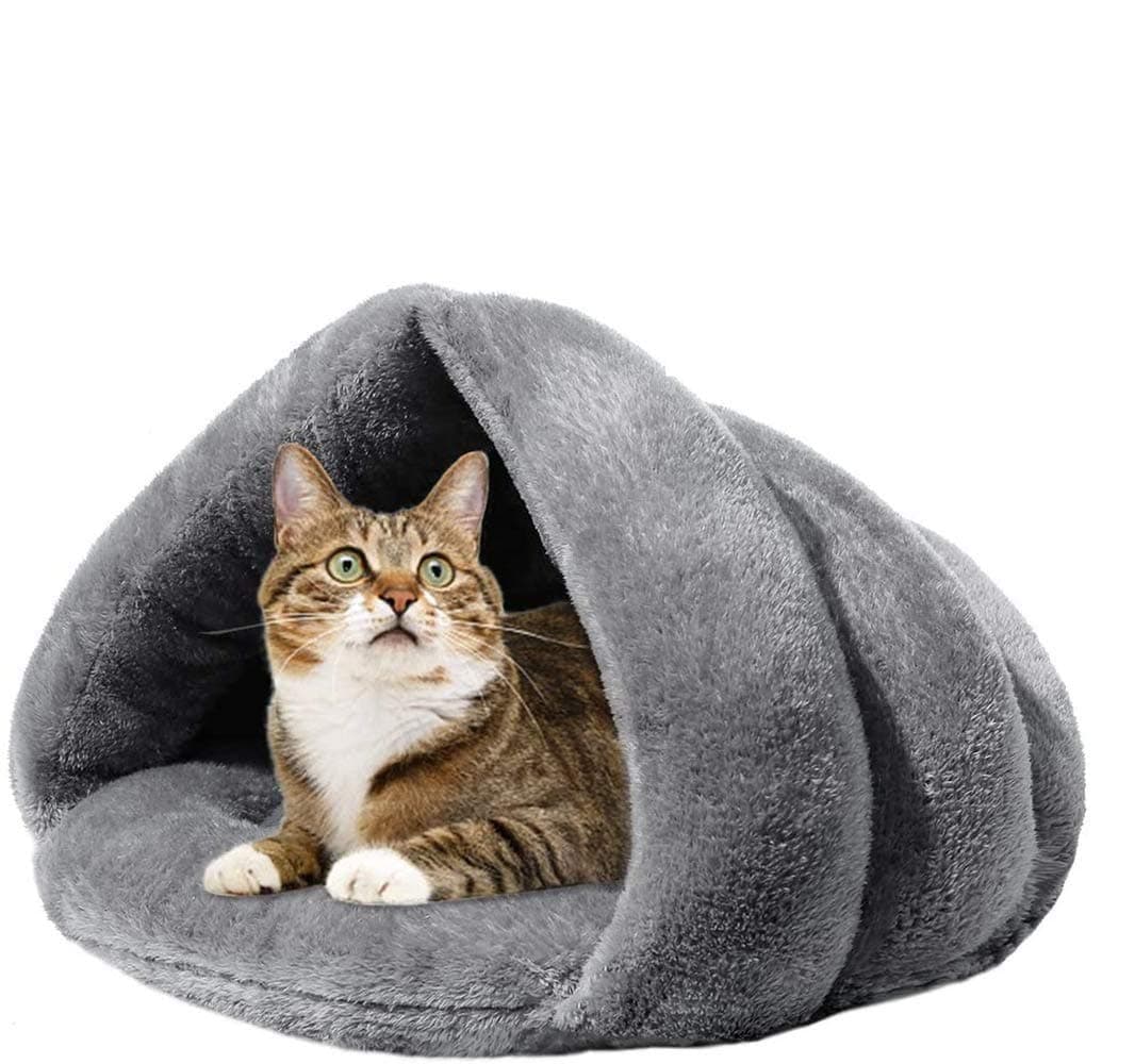 Mumoo Bear Pet Bed Soft Warm Cat Bed for Winter Cat Tent, Grey