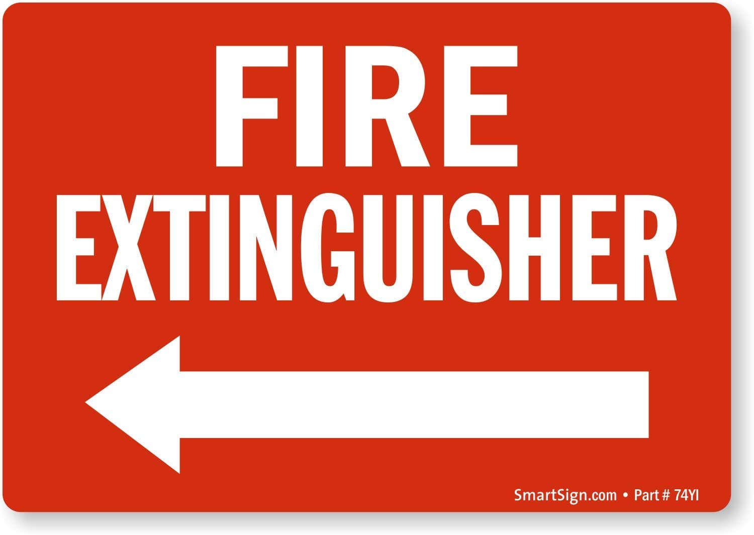 Fire Extinguisher (Arrow Left), Laminated Vinyl Labels, 5" x 3.5"