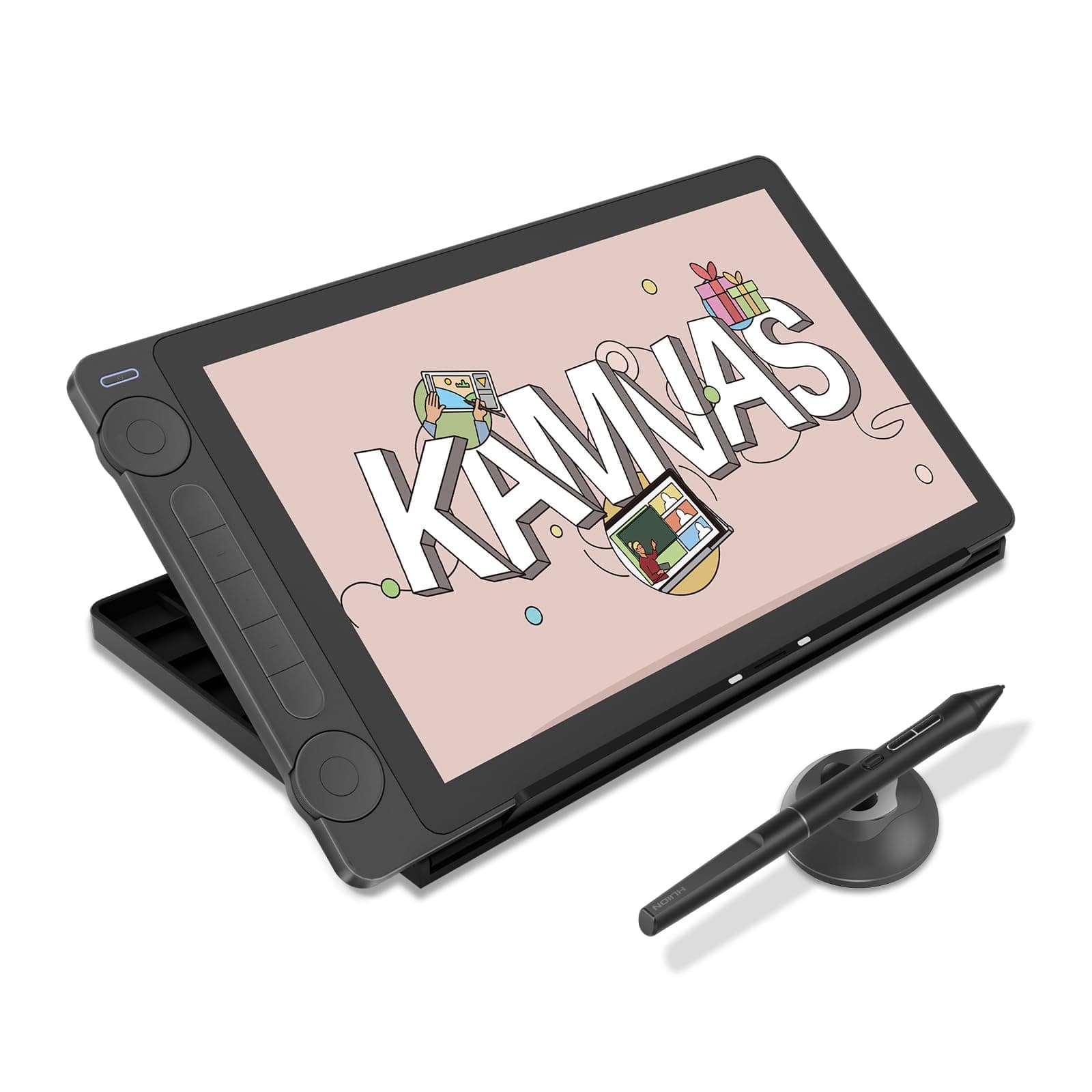 Kamvas 13 (Gen 3) Drawing Tablet with Screen,13.3" Full-laminated Art Tablet with Anti-sparkle Canvas Glass, 99% sRGB, PenTech 4.0, 16384 Pen Pressure, Dual Dial for PC, Mac, Android, Black