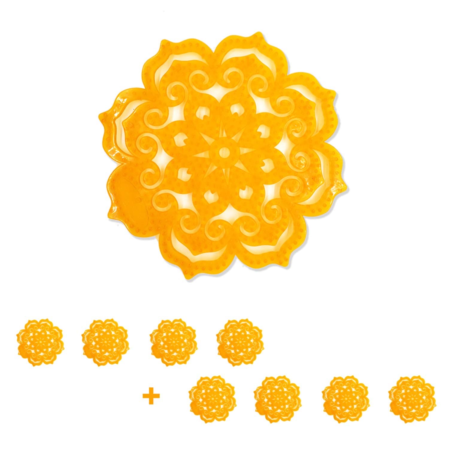 Anti-Splash Urinal Screen Deodorizer, Urinal Screens, Mat, Scent Lasts 30 Days, Ideal for Bathroom, Office, Hotel, Restaurant, School, Supermarket, Pack of 8 (Orange)