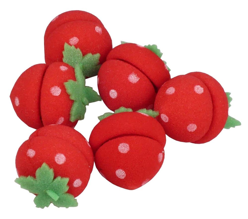 Cute Strawberry Sponge Hair Roller 6ea