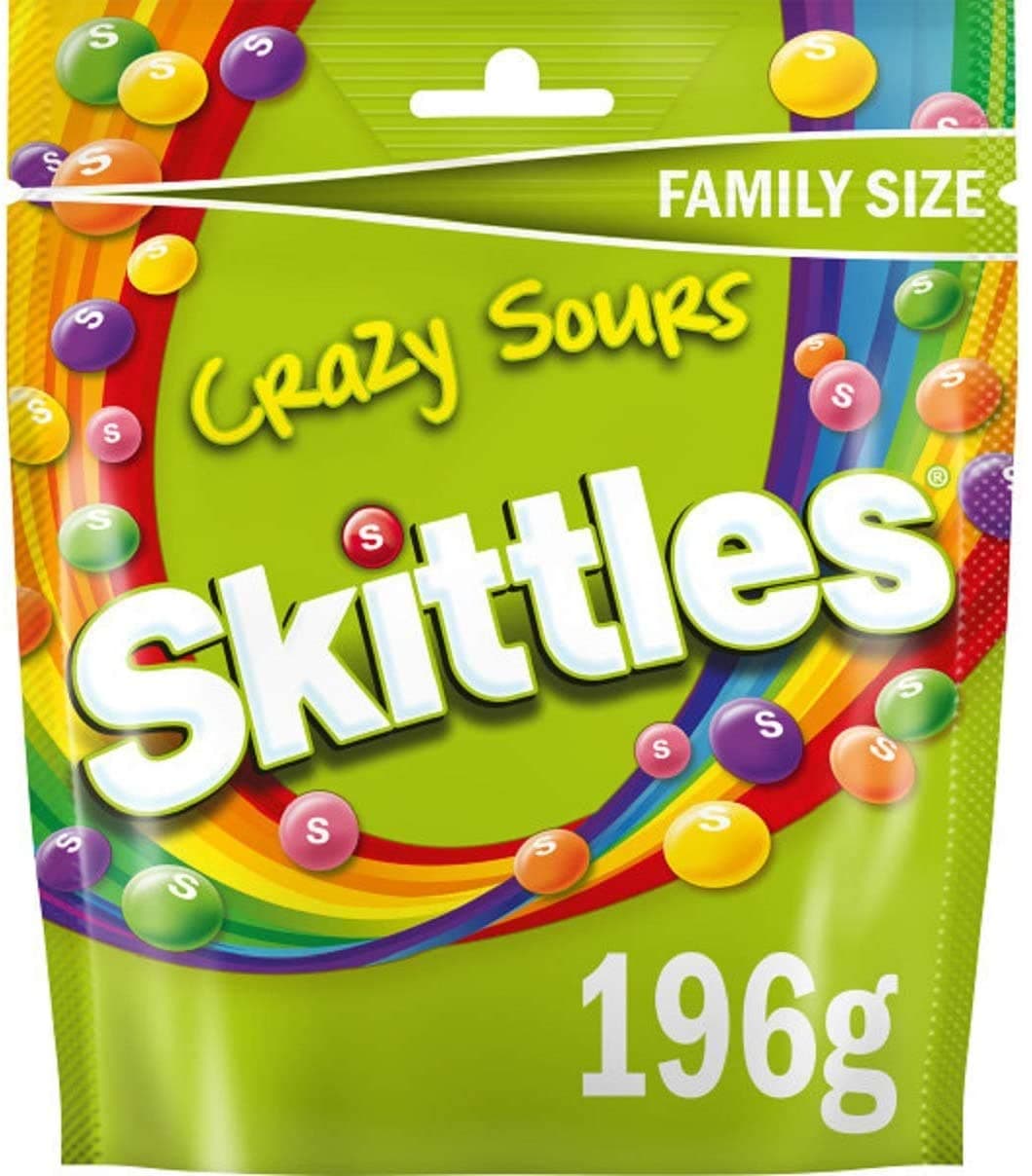 Crazy Sour Flavoured Candy, Mixed-Fruit, 196 Grams