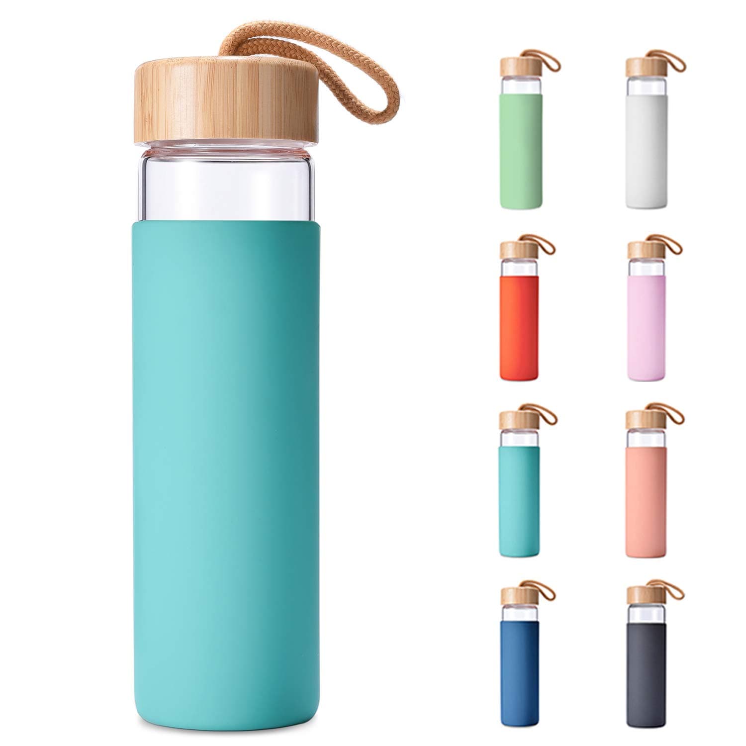 Yomious 20oz Glass Water Bottles