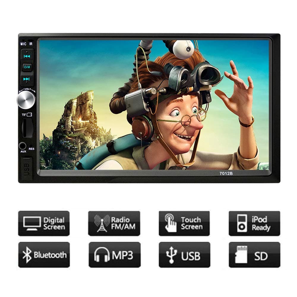 Double Din Car Stereo with Bluetooth 7 Inch Touch Screen Car Radio with Backup Camera MP5 Radio Player Wireless Remote Control
