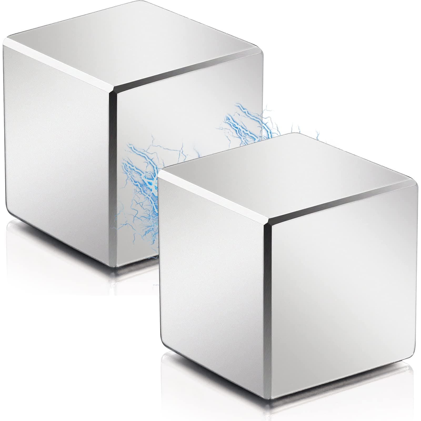 MIKEDE Square Neodymium Magnets, 2 Pack Cube Strong Rare Earth Heavy Duty for Crafts, DIY, Office, Science Project