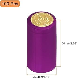 uxcell 100Pcs PVC Heat Shrink Capsules Wine Bottle Capsules Shrink Cap Wrap Shrink Top Cover for Wine Cellars and Home Kitchen, Rose Red 30x60mm