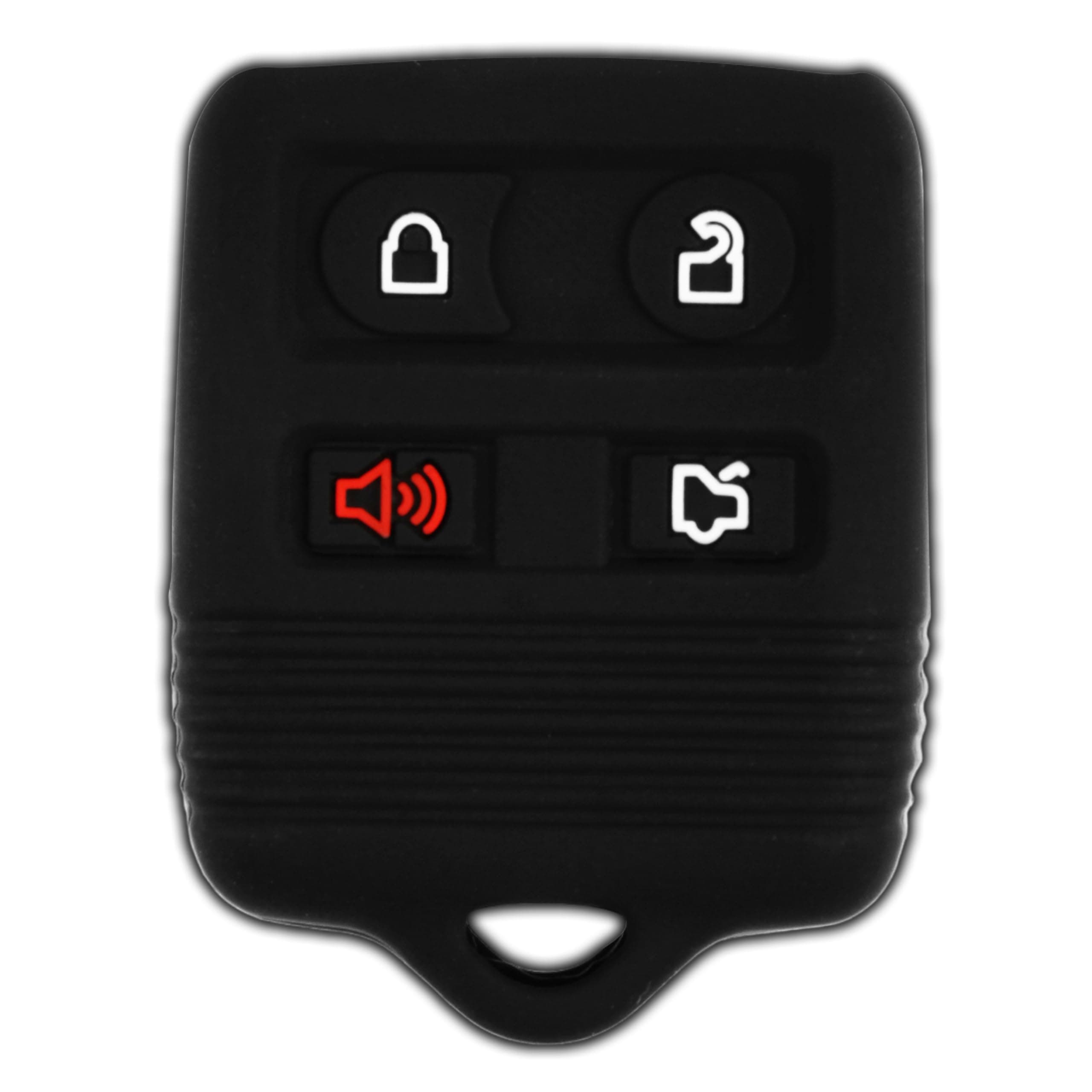 KeylessOption Key Fob Cover Replacement for 2000 2001 2002 2003 2004 2005 2006 2007 2008 2009 2010 2011 2012 2013 2014 2015 2016 2017 2018 2019 Ford Lincoln Mercury Mazda Remote Silicone, 4-Button