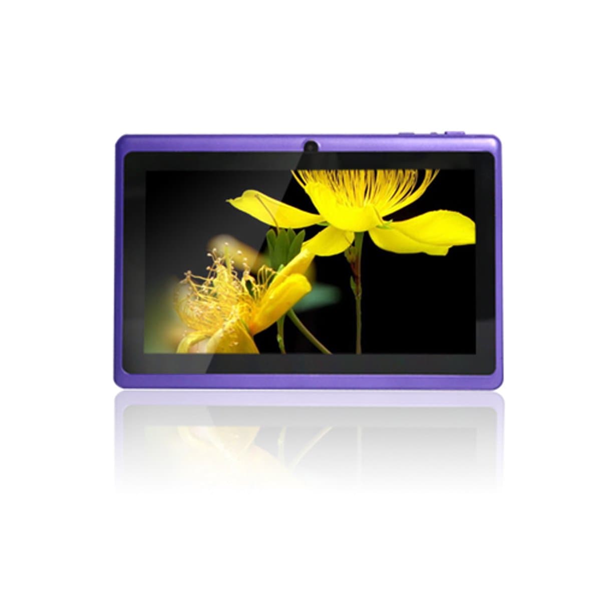 JYJ 7 Inch Android 4.4 KitKat Google Tablet PC Quad Core 16GB Allwinner A33 Cortex A7 Dual Camera 10 Point Capacitive 1.6GHz DDR3 512M Mali400MP2 WIFI Purple