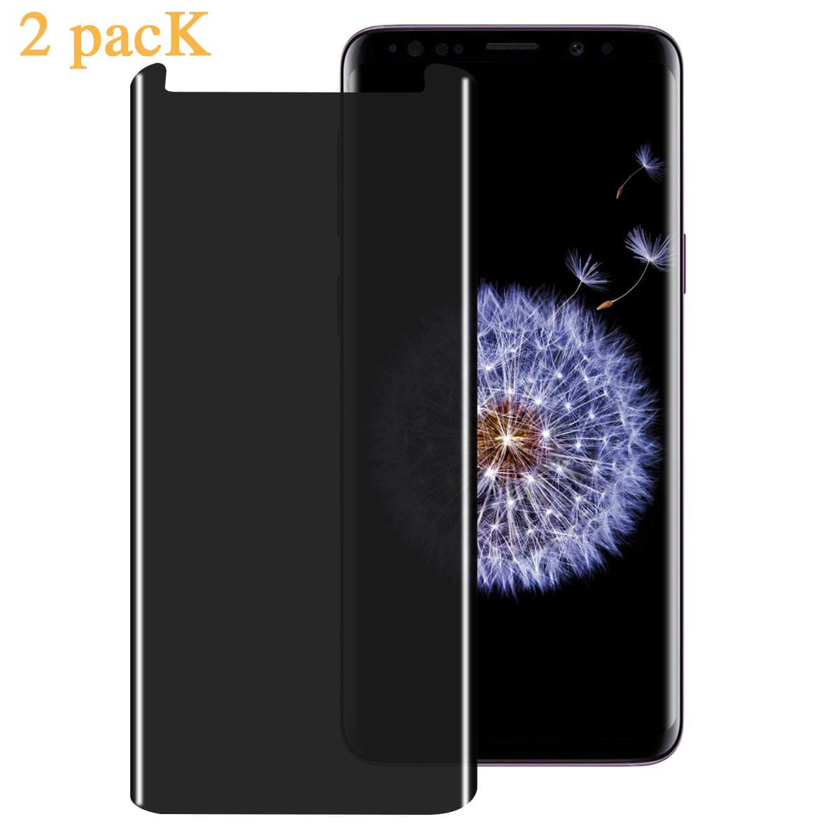 Galaxy S9 Plus Privacy Screen Protector, GPROVA [Anti Glare] 3D Curve Edge Anti-Spy Anti-Scratch Bubble Free Case Friendly Easy Installation Tempered Glass for Samsung Galaxy S9 Plus (s9)