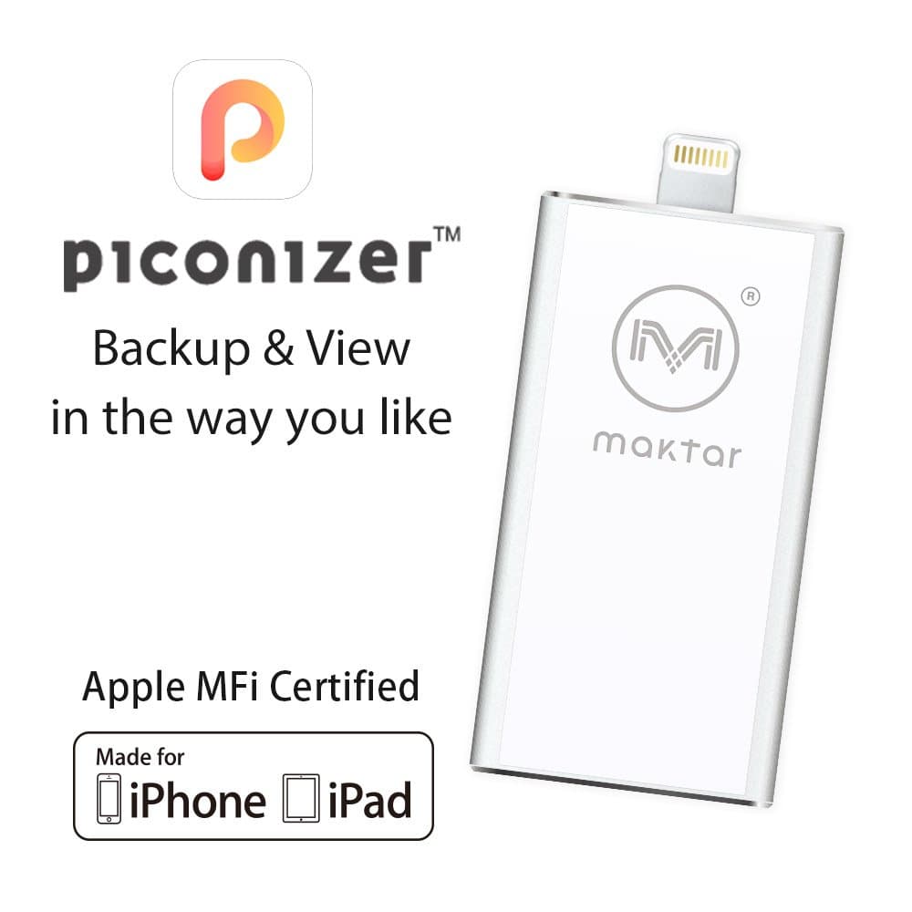 Piconizer iOS Flash Drive for iPhones & iPads, Providing More External Storage & Memory Expansion Makes The (64GB)